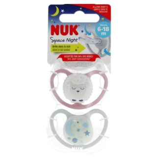 Sucettes NUK Space Night 6-18 mois