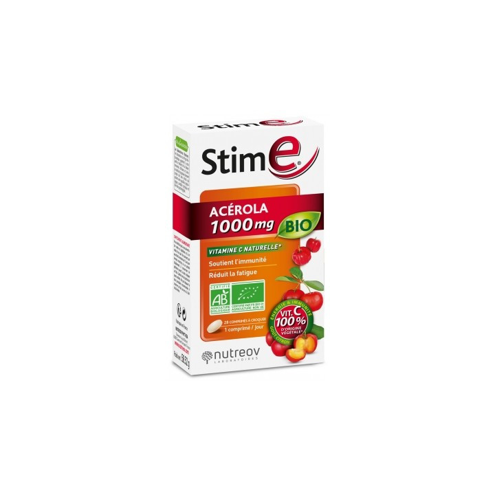 Nutreov Stim E Acérola 1000 mg Bio - Complément alimentaire pour système immunitaire