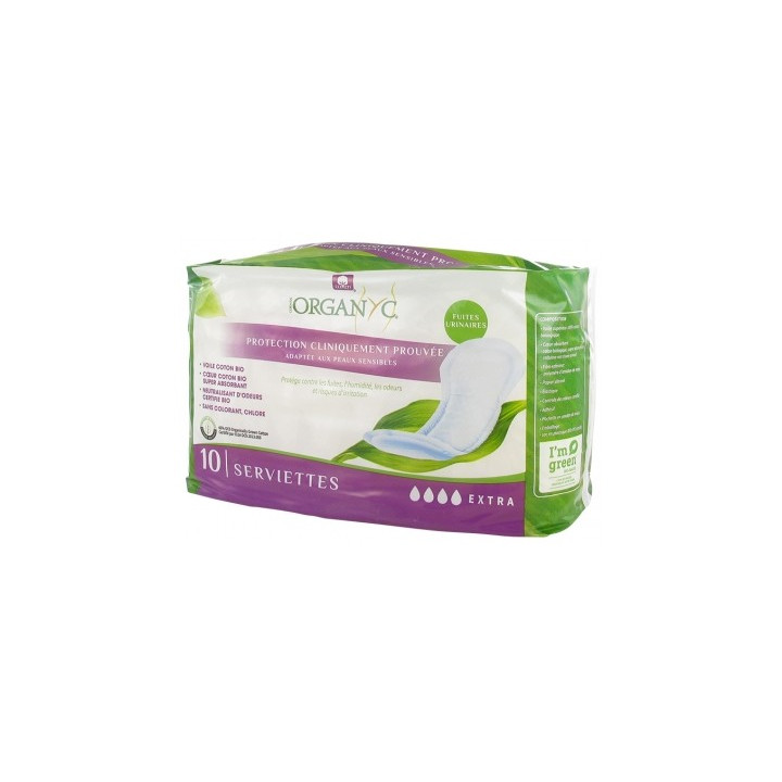 Serviettes Organyc Fuites Urinaires Extra