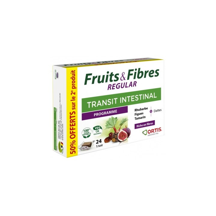 Ortis Fruits & Fibres Regular - Complément alimentaire pour transit intestinal