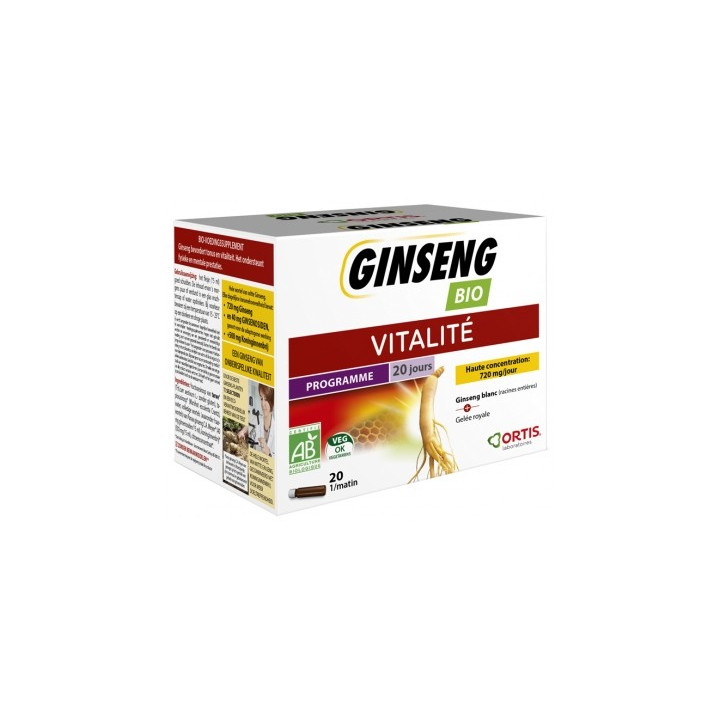Ortis Ginseng Bio Vitalité - Complément alimentaire bio