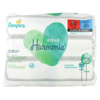 Lingettes Pampers Harmonie Aqua - Lot de 3 x 48