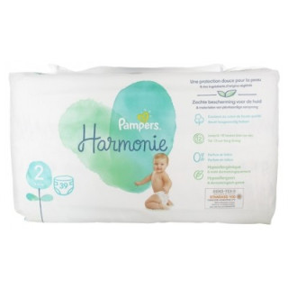 Couches Pampers Harmonie 39 Taille 2 (4-8 kg) - Confort et protection