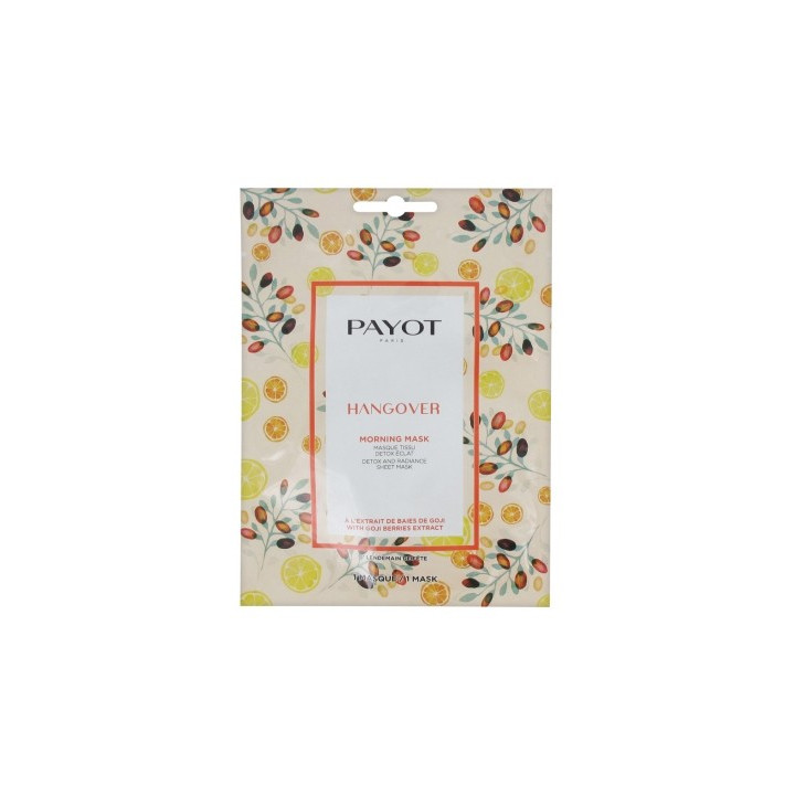 Masque tissu Payot Hangover pour peau éclatante