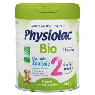 Lait de suite biologique Physiolac Bio Formule Épaissie 2