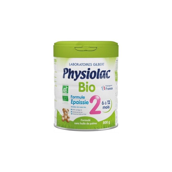 Lait de suite biologique Physiolac Bio Formule Épaissie 2
