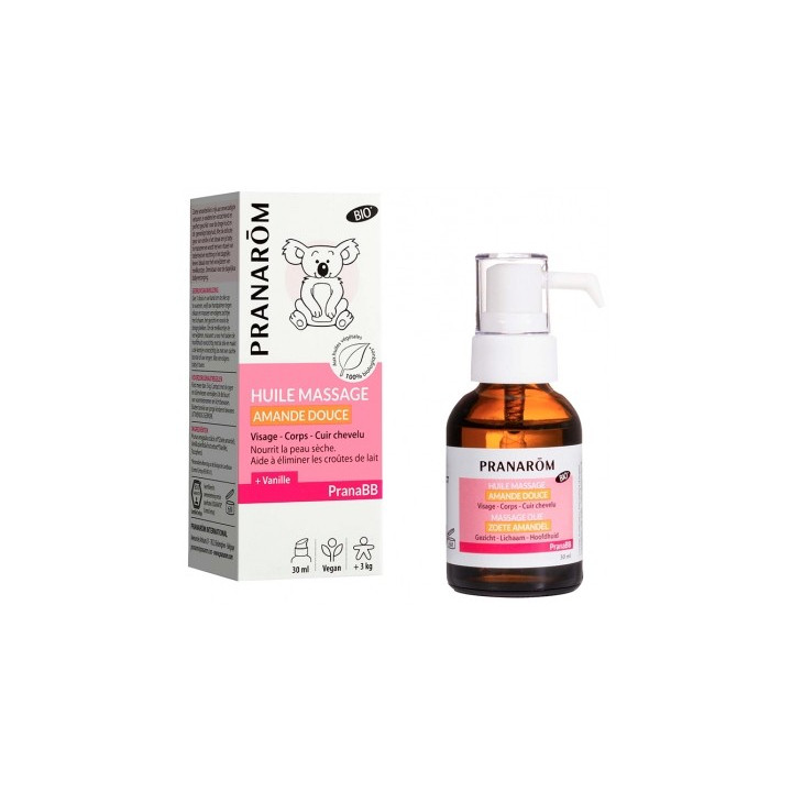 Huile de Massage Amande Douce Bio PranaBB