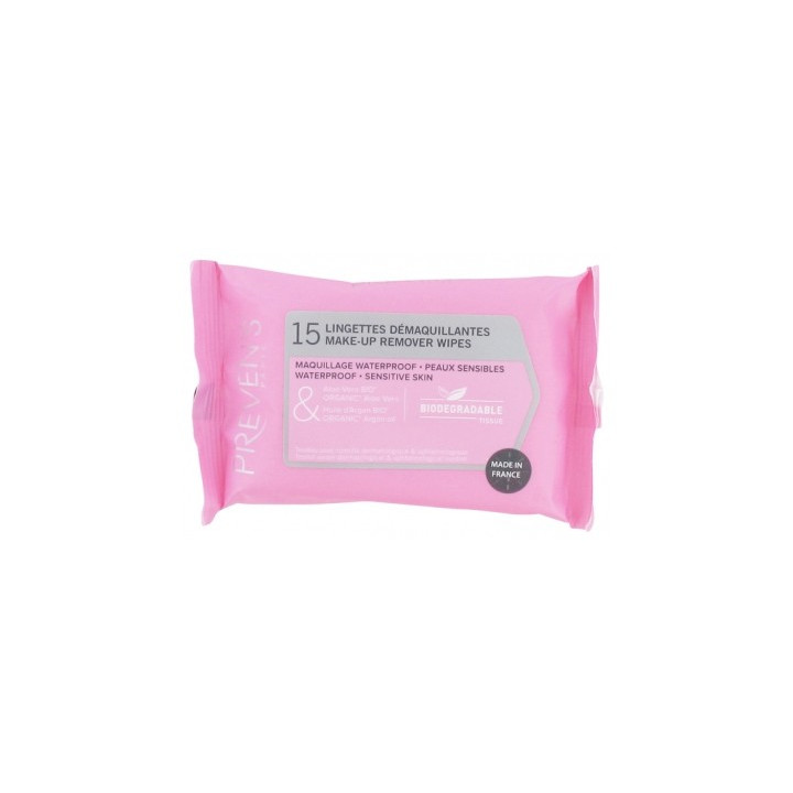 Lingettes démaquillantes Preven's - Démaquillage waterproof