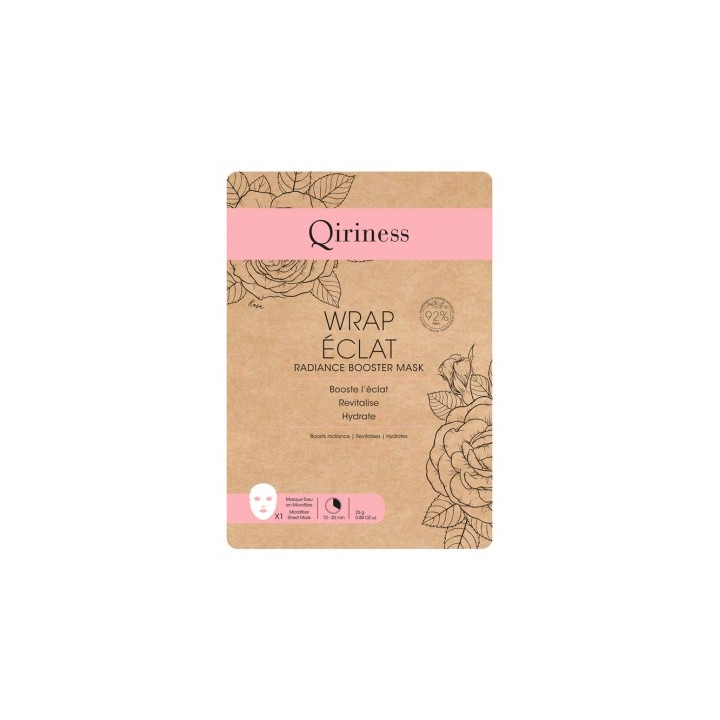 Masque tissu Qiriness Wrap Éclat pour un teint éclatant