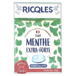 Bonbons Ricqlès sans sucres goût menthe extra-forte