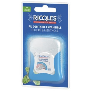Fil dentaire expansible fluoré et mentholé