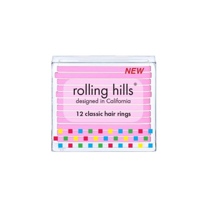 Élastiques Cheveux Rolling Hills - 12 Élastiques roses