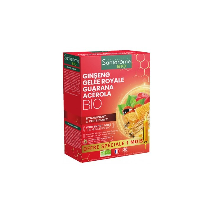 Santarome Bio Ginseng Gelée Royale Guarana Acérola Bio