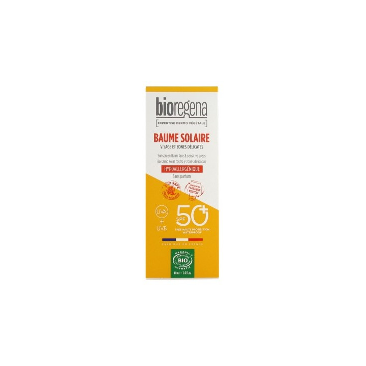 Baume Solaire SPF50+ Bio - Protection solaire haute pour visage