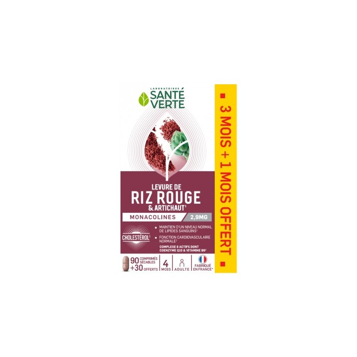 Santé Verte Levure de Riz Rouge - Complément Alimentaire