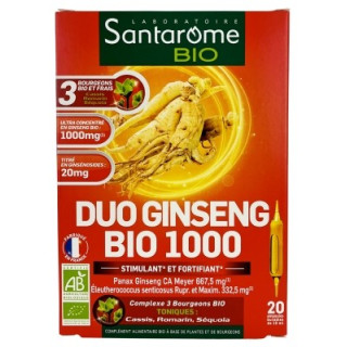 Santarome Bio Duo Ginseng Bio 1000 - Complément Alimentaire Biologique