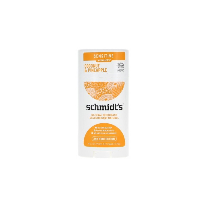 Déodorant naturel Schmidt's Sensitive Noix de Coco Ananas