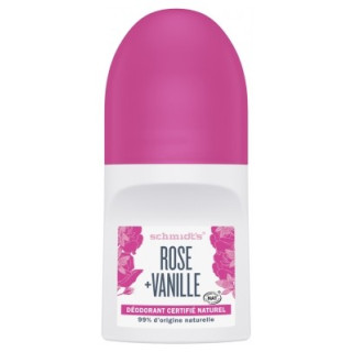 Déodorant Roll-On Rose + Vanille Schmidt's 50ml