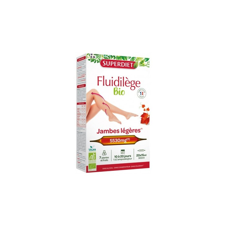 Superdiet Fluidilège Jambes Légères Bio - Complément alimentaire naturel