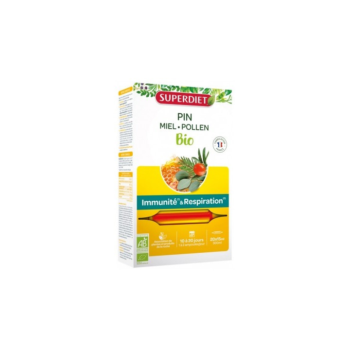 Superdiet Pin Miel Pollen Bio - Complément alimentaire biologique