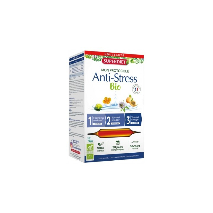Superdiet Protocole Anti-Stress Bio - Complément Alimentaire