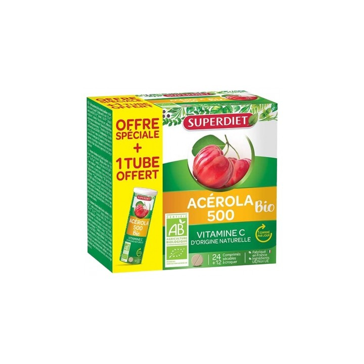 Superdiet Acérola 500 Bio - Complément Alimentaire Biologique