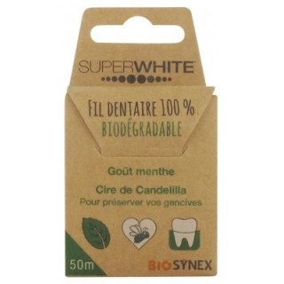 Fil dentaire biodégradable Superwhite 50 m