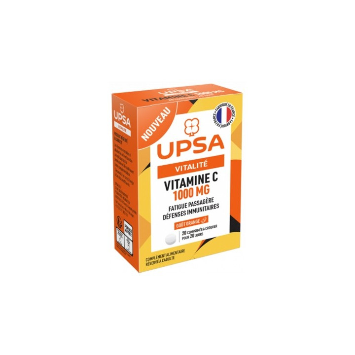 UPSA Vitamine C 1000 mg - Complément Alimentaire pour la Fatigue