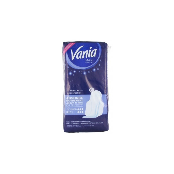 Vania Maxi Confort Nuit+ - Serviettes hygiéniques pour une nuit sereine
