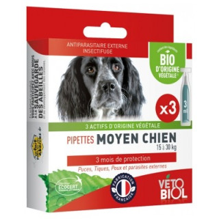 Pipettes Vétobiol Bio pour chien 15-30 kg
