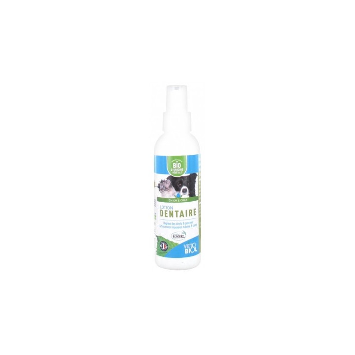 Lotion dentaire bio pour chiens et chats - Vétobiol