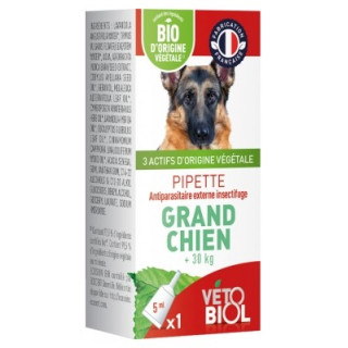 Vétobiol Pipette Grand Chien - Antiparasitaire naturel