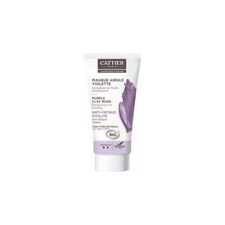 Masque Argile Violette Bio Cattier - Peaux Bio
