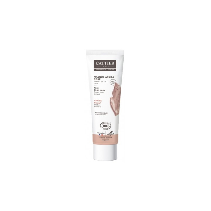 Masque Argile Rose Bio Cattier pour peaux sensibles