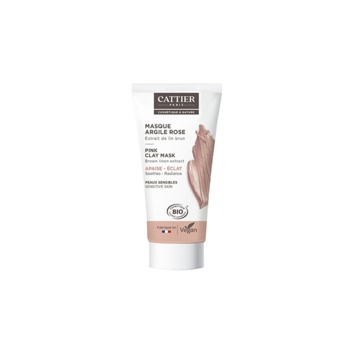 Masque Argile Rose Peaux Sensibles Bio - Cattier