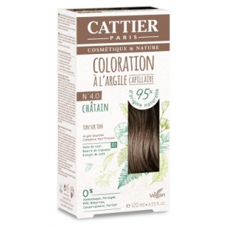 Kit Coloration Capillaire à l'Argile Châtain n° 4.0 Cattier