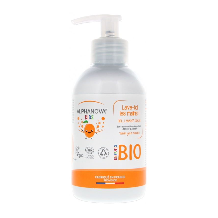 Gel Lavant Doux Kids Lave-Toi Les Mains ! Abricot Aloe Bio 250 ml Alphanova