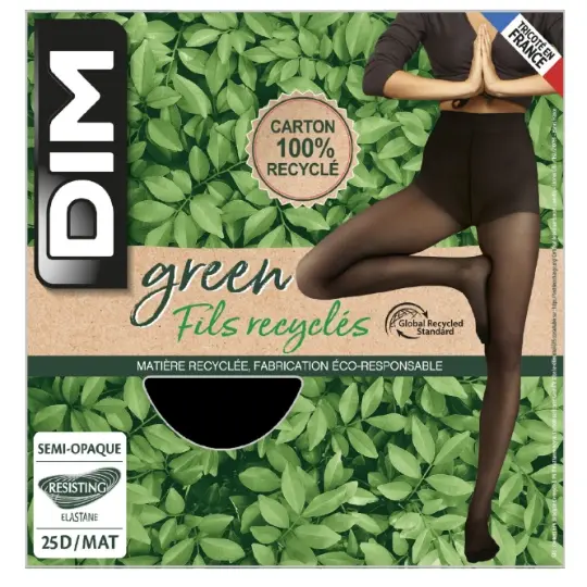 Green Collant Femme Semi-opaque Noir T4 DIM