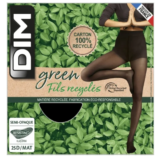 Green Collant Femme Semi-opaque Noir T3 DIM