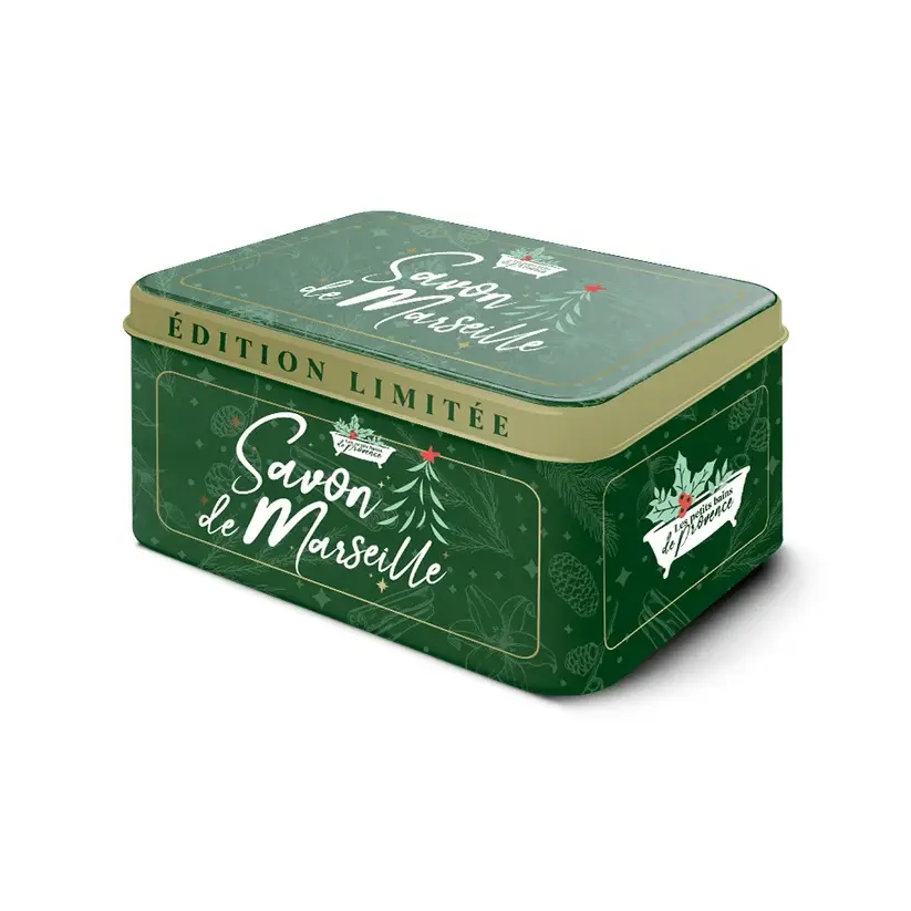 Kit Noel Boite métal 2 savons 100 g Miel-vanille-amande Les Petits Bains de Provence