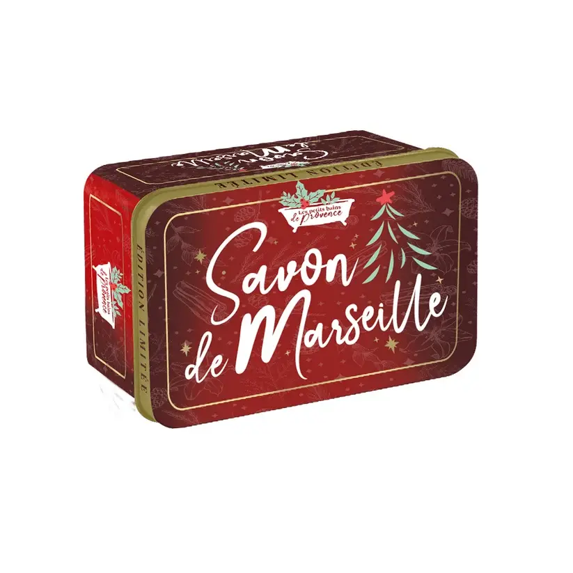 Kit Noel Boite métal 2 savons 100 g figue-agrumes Les Petits Bains de Provence