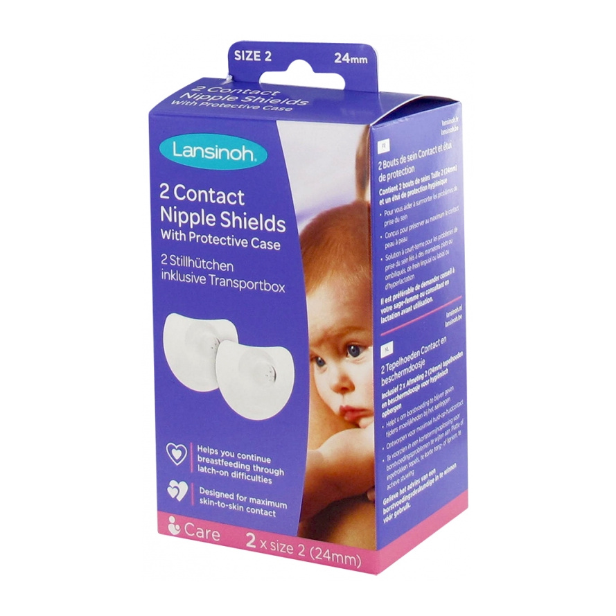 Lansinoh 2 Bouts de Sein Contact et Étui de Protection T2