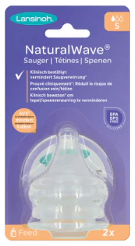 Lansinoh Natural Wave 2 Tétines Débit Lent