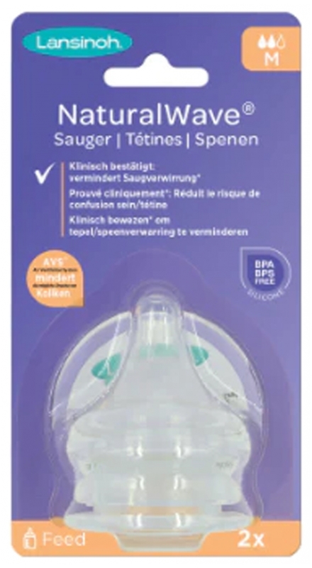 Lansinoh Natural Wave 2 Tétines Débit Moyen