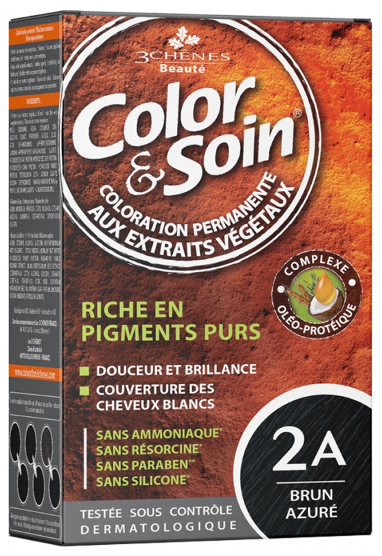 Coloration brune azuré 2A Color & Soin Les 3 Chênes