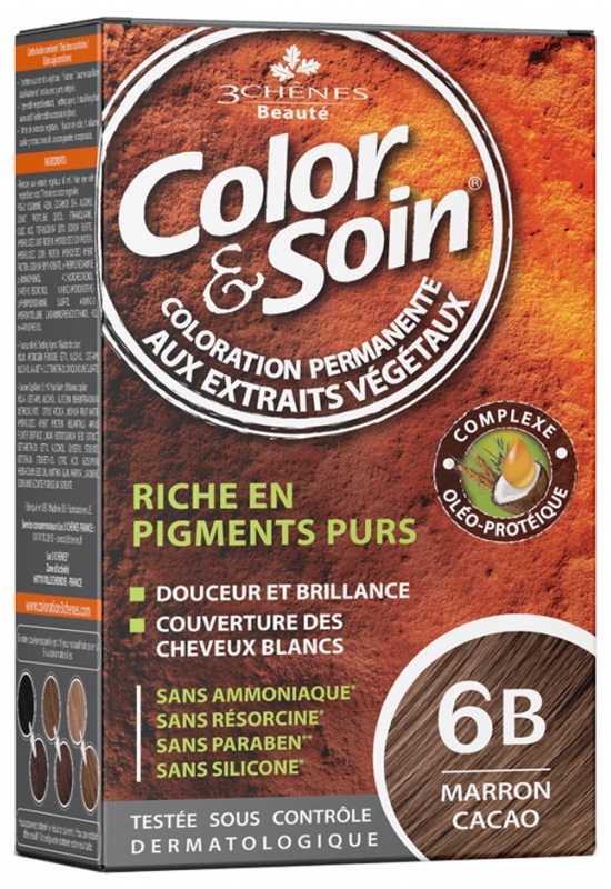 Coloration Marron Cacao 6B Color & Soin Les 3 Chênes