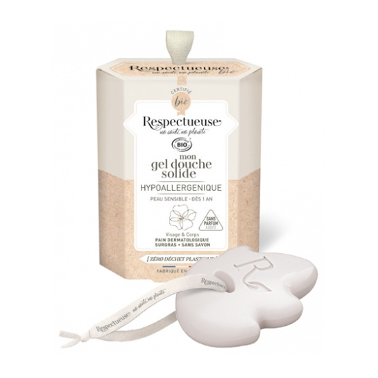 Mon Gel Douche Solide Hypoallergénique Bio 75g Respectueuse