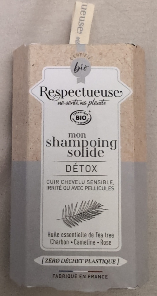 Mon Shampooing Solide Détox Bio 75g Respectueuse