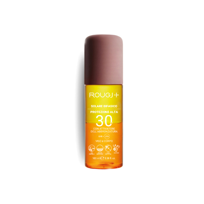 Solaire Biphasique SPF30 avec Activateur de Mélanine 100ml RougJ