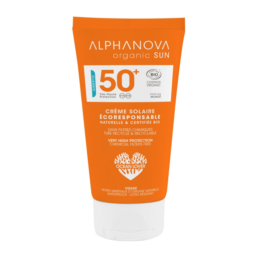 Sun Crème Solaire Visage Écoresponsable SPF50+ Bio 50 g Alphanova